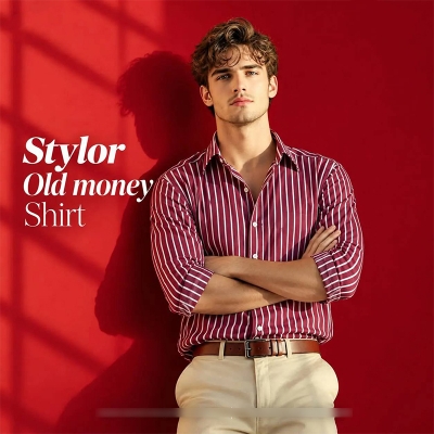 Picture of Old Money Shirt-Clothing Size-44, maroon