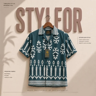Picture of Green Step Half Shirt-Clothing Size-44
