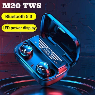 Picture of M20 TWS BT Wireless Bluetooth5.3 Earbuds 9D Stereo Touch Control Handfree Bluetooth Earphone with Charging Case-Black