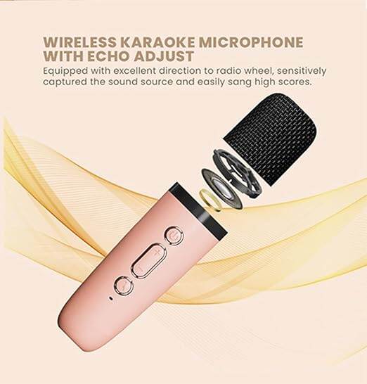Picture of K12 Speaker Machine Bluetooth-Compatible Wireless Karaoke Mic Speaker Multi-Compatibility Modes, RGB Lights | Party POP Bluetooth Speaker with Mic-Multicolor