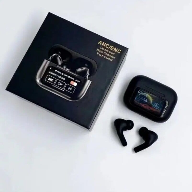 Picture of Airpods A9 Pro Touch Screen Display with ANC ENC TWS Earbuds-Black