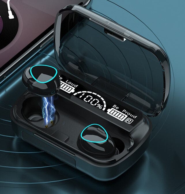 Picture of M10 TWS Earphone 9D Stereo LED Digital Display Touch CVC8.0 Digital Noise Reduction Technology - Earphone-Black