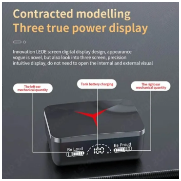 Picture of New TWS V5.3 M88 Plus TWS True Wireless Stereo Mic Gamer Headset LED Display 2000Mah Power Bank Headphones Earphones Gaming Earbuds-Black