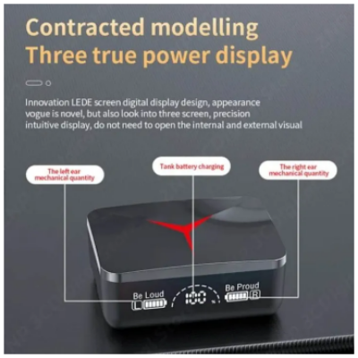 Picture of New TWS V5.3 M88 Plus TWS True Wireless Stereo Mic Gamer Headset LED Display 2000Mah Power Bank Headphones Earphones Gaming Earbuds-Black