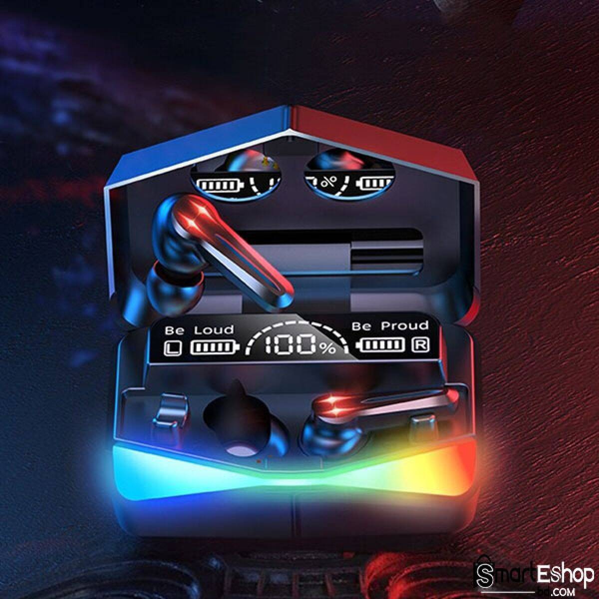 Picture of M28 TWS Bluetooth 5.1 Gaming Headset Dual Mode Wireless Earphones Sports Stereo Sound Low Latency LED Digital Display Smart Touch Earphone-Multicolor
