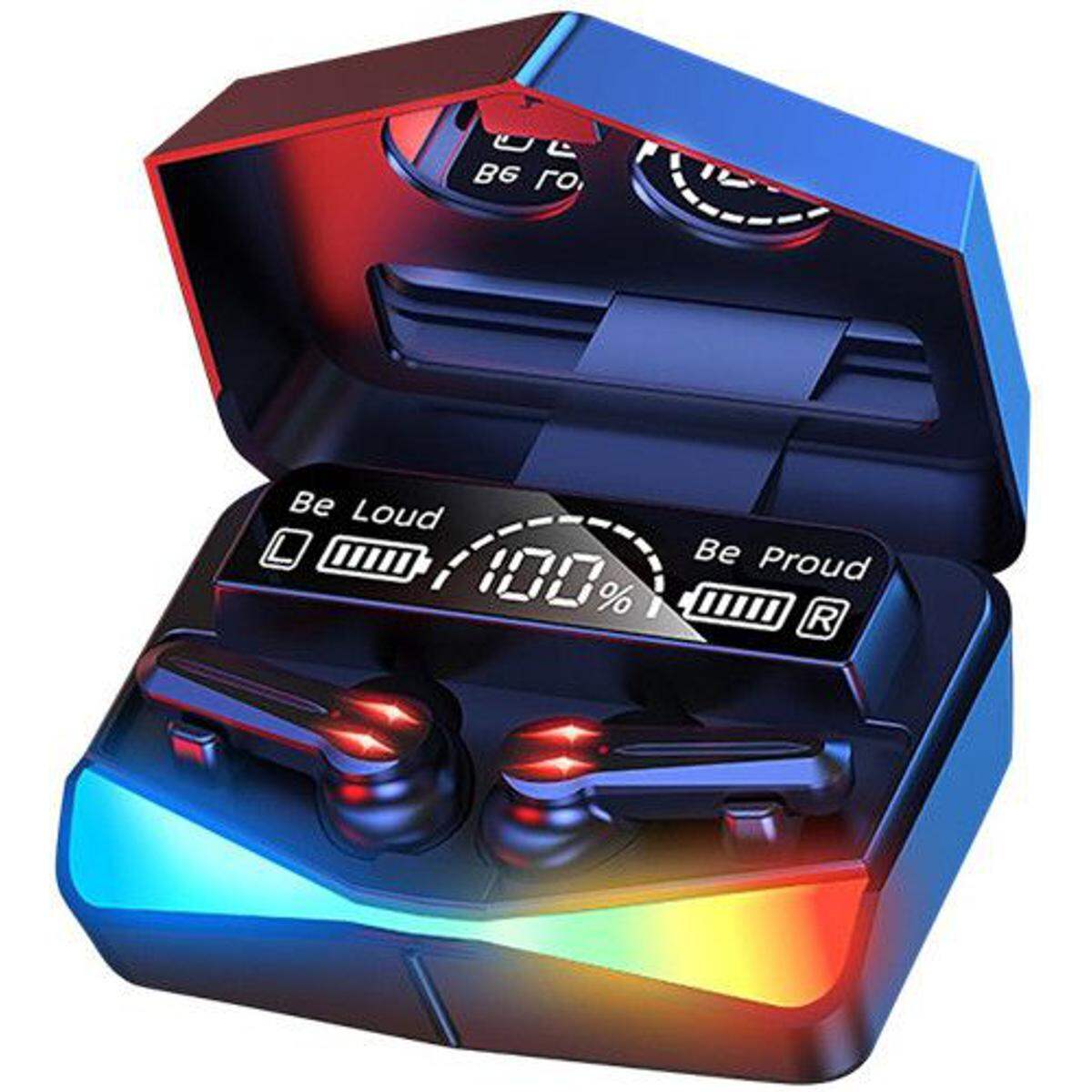 Picture of M28 TWS Bluetooth 5.1 Gaming Headset Dual Mode Wireless Earphones Sports Stereo Sound Low Latency LED Digital Display Smart Touch Earphone-Multicolor