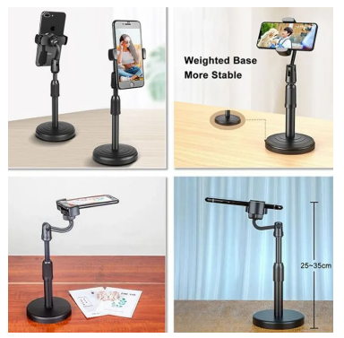 Picture of Height adjustable Mobile Phone Stand Tripod-Black