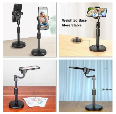 Picture of Height adjustable Mobile Phone Stand Tripod-Black