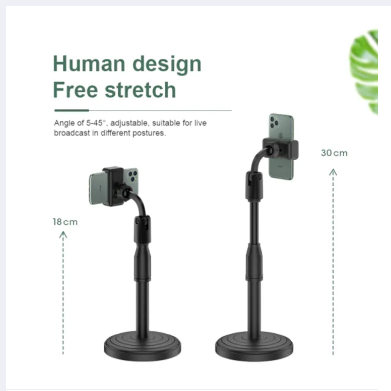 Picture of Height adjustable Mobile Phone Stand Tripod-Black