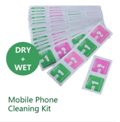 Picture of 200 pcs (100set)Mobile Glass or Screen Cleaner Wet & Dry Wipes-Multicolor