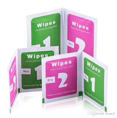 Picture of 200 pcs (100set)Mobile Glass or Screen Cleaner Wet & Dry Wipes-Multicolor