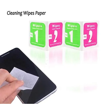 Picture of 200 pcs (100set)Mobile Glass or Screen Cleaner Wet & Dry Wipes-Multicolor