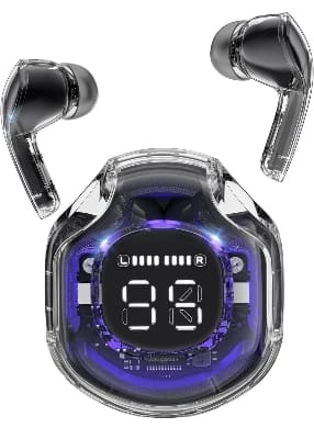 Picture of Ultrapods Pro TWS Earbud, Bluetooth Earbuds with Display, Transparent Design-Black