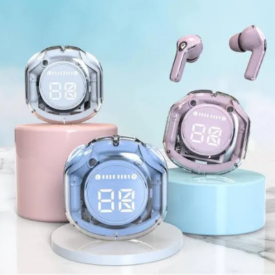 Picture of Ultrapods Pro TWS Earbud, Bluetooth Earbuds with Display, Transparent Design-Black