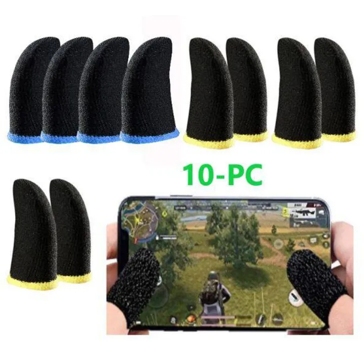 Picture of 5 Pair(10 Pcs) Mobile Finger Sleeve/Press Trigger Game Controller Sweatproof Gloves for Mobile Gaming / Finger Sleeves-Black 5 pair