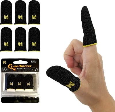 Picture of 5 Pair(10 Pcs) Mobile Finger Sleeve/Press Trigger Game Controller Sweatproof Gloves for Mobile Gaming / Finger Sleeves-Black 5 pair