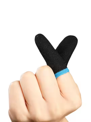 Picture of 5 Pair(10 Pcs) Mobile Finger Sleeve/Press Trigger Game Controller Sweatproof Gloves for Mobile Gaming / Finger Sleeves-Black 5 pair