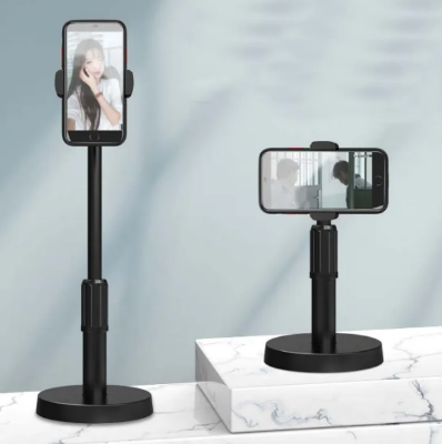 Picture of Desktop Mobile Phone Holder Stand 360 Rotate for Live Streaming Shoot YouTube TikTok Video Round Base Smartphone-Black