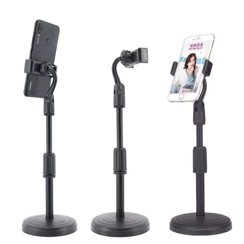 Picture of Desktop Mobile Phone Holder Stand 360 Rotate for Live Streaming Shoot YouTube TikTok Video Round Base Smartphone-Black
