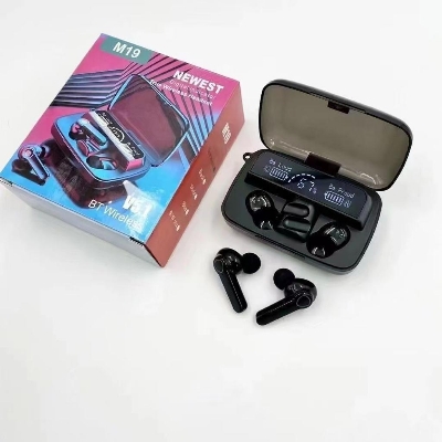 Picture of M19 Earbuds TWS Earphone Intelligente Touch Control Wireless Bluetooth 5.1 Headphones Waterproof LED Display With Microphone.-Multicolor