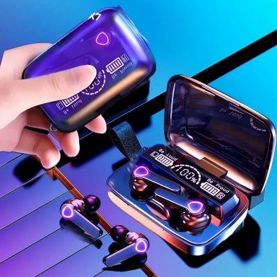 Picture of M19 Earbuds TWS Earphone Intelligente Touch Control Wireless Bluetooth 5.1 Headphones Waterproof LED Display With Microphone.-Multicolor