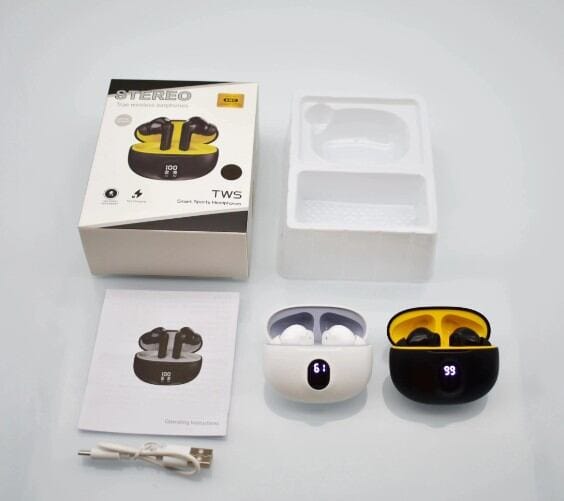 Picture of Airpods TWS 895B Bluetooth Earbuds Touch Control Stereo Bass Headphone LED Digital Display 5.4 Wireless Earphone-Black