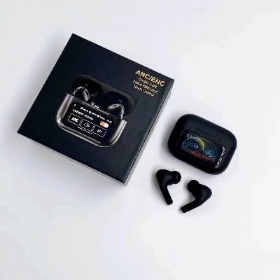 Picture of Airpods Pro Enhanced Bluetooth Earbuds with Screen Display, Touch Control, ANC/ENC Noise Reduction - New Black A9 Pro