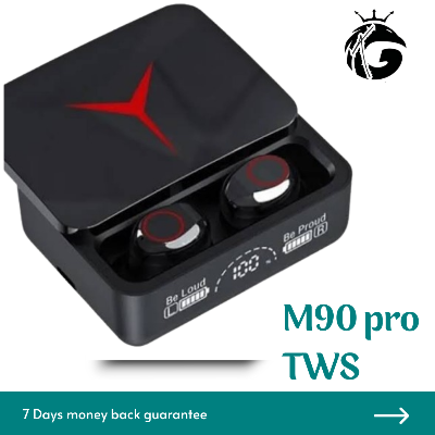 Picture of M90 Pro Earbuds TWS Earphone Touch Control Wireless Bluetooth 5.2 Headphone-Black