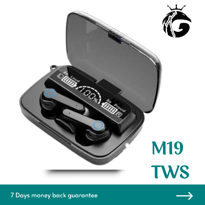 Picture of M19 Earbuds TWS Earphone Intelligent Touch Control Wireless Bluetooth 5.1 Headphones-Black