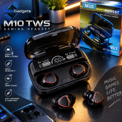 Picture of M10 TWS Wireless Earbuds Touch Bluetooth Earplugs In The Ear Stereo Sport Headsets-Black