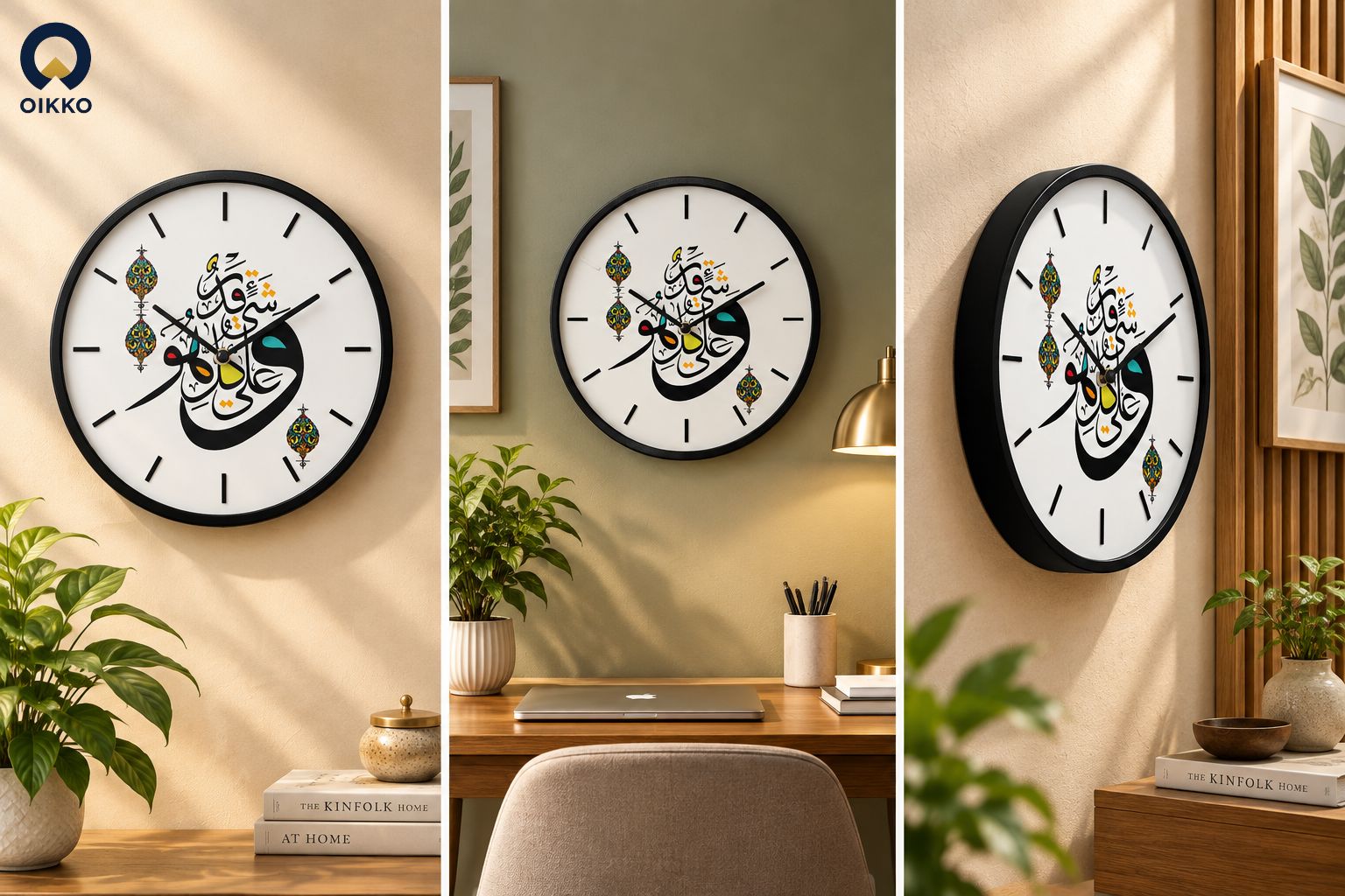 Picture of OIKKO 12 Inch Colorful Arabic Calligraphy Wall Clock (Model 59) -12 inchies 