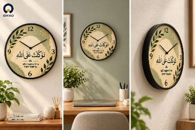 Picture of OIKKO 12 Inch Islamic Quote Calligraphy Wall Clock (Model 66) -12 inchies 