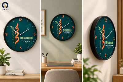 Picture of OIKKO 12 Inch Muhammad Peace Be Upon Him Wall Clock (Model 67) -12 inchies 
