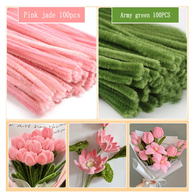 Picture of OIKKO Pipe Cleaner Flower Making Sticks 20 Pcs – DIY Handmade Flower Craft Supplies, Chenille Stem for Flower Bouquet & Art Craft -One Size