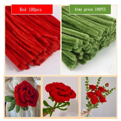Picture of OIKKO Pipe Cleaner Chenille Stems 20 Pcs – DIY Flower Making Sticks for Handmade Rose, Bouquet, Craft & Art Projects -One Size