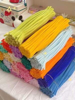 Picture of OIKKO Multicolor Pipe Cleaner Chenille Stems 20 Pcs – DIY Flower Making Sticks, Craft Supplies for Handmade Flowers, Animals & Art Projects - Multicolor -One Size