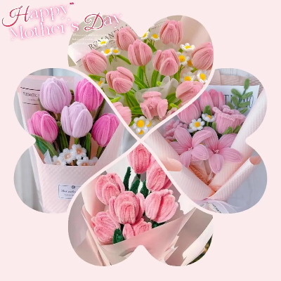 Picture of OIKKO Pipe Cleaner Flower Making Sticks 20 Pcs – DIY Handmade Flower Bouquet, Chenille Stems for Rose, Daisy, Tulip & Craft Projects -One Size