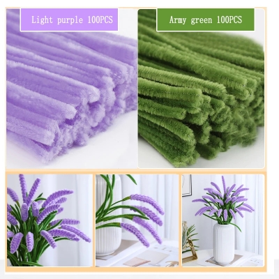Picture of OIKKO Pipe Cleaner Flower Making Sticks 20 Pcs – DIY Lavender Flower Making, Chenille Stems for Handmade Bouquet, Craft & Art Projects -One Size