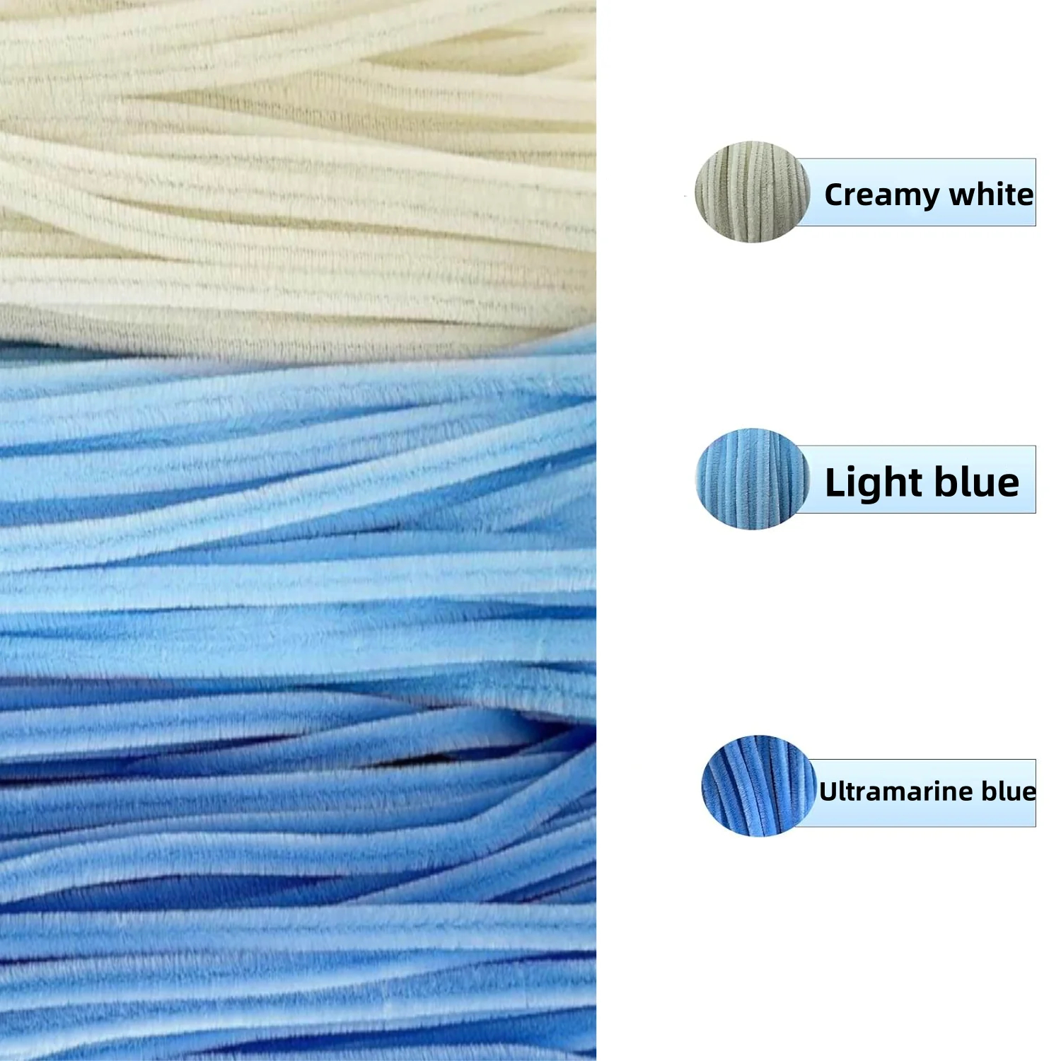 Picture of OIKKO Blue & White Pipe Cleaner Chenille Stems 20 Pcs – DIY Flower Making Sticks for Handmade Flowers, Bouquet, Craft & Art Projects -One Size
