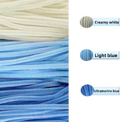 Picture of OIKKO Blue & White Pipe Cleaner Chenille Stems 20 Pcs – DIY Flower Making Sticks for Handmade Flowers, Bouquet, Craft & Art Projects -One Size