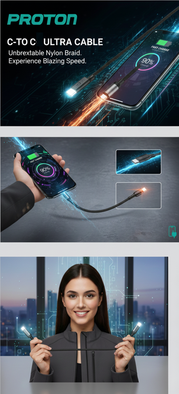 Picture of Proton Fast Charging-USB Cable Spark C-C -2M