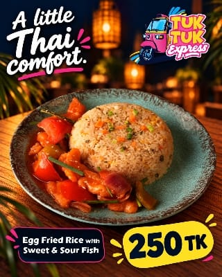 Picture of Egg Fried Rice With Sweet & Sour Fish