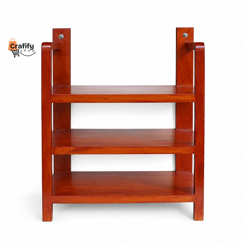 Picture of Wooden Wall Mounted Router Stand – 3 Layer – Natural Wood Finish