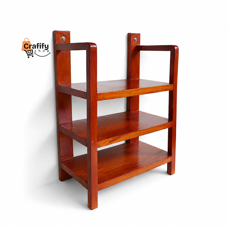 Picture of Wooden Wall Mounted Router Stand – 3 Layer – Natural Wood Finish