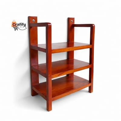 Picture of Wooden Wall Mounted Router Stand – 3 Layer – Natural Wood Finish