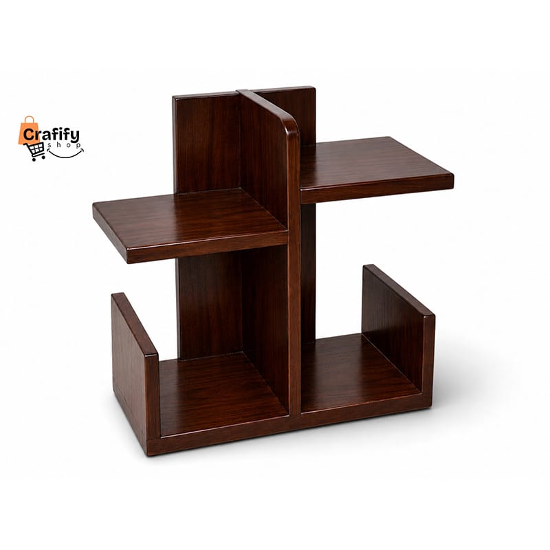 Picture of Elite Wooden Desktop Bookshelf – Natural Wood Finish
