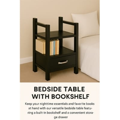 Picture of Multi Purpose Bedside Shelf – Space-Saving Organizer for Books, Gadgets