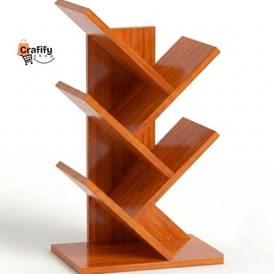Picture of Modern Tree Bookshelf – Natural Wood Finish