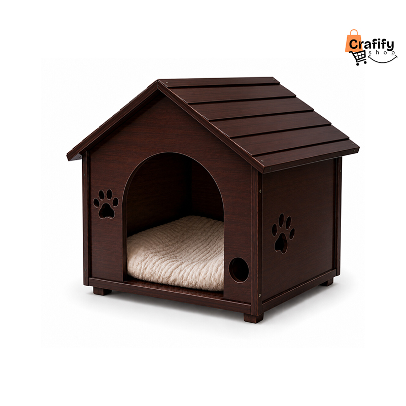 Picture of Premium Wooden Kitten Cat House – Chocolate Finish