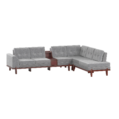 Picture of  Regal WOODEN SOFA- PERILIN SDC-395-3-1-20 (L SHAPE SOFA SET)-FABRIC-2188